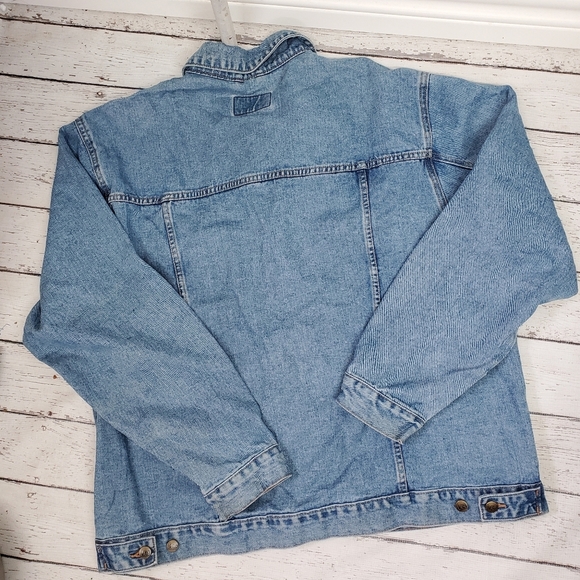 VTG Lee Button-Down Long-Sleeve Denim Trucker Jacket XXL - Picture 2 of 6